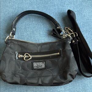 Coach Black Shoulder Bag with Signature Design